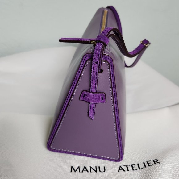 Manu Atelier Gorgeous Full Size Prism Bag Purple NWT - Picture 10 of 10
